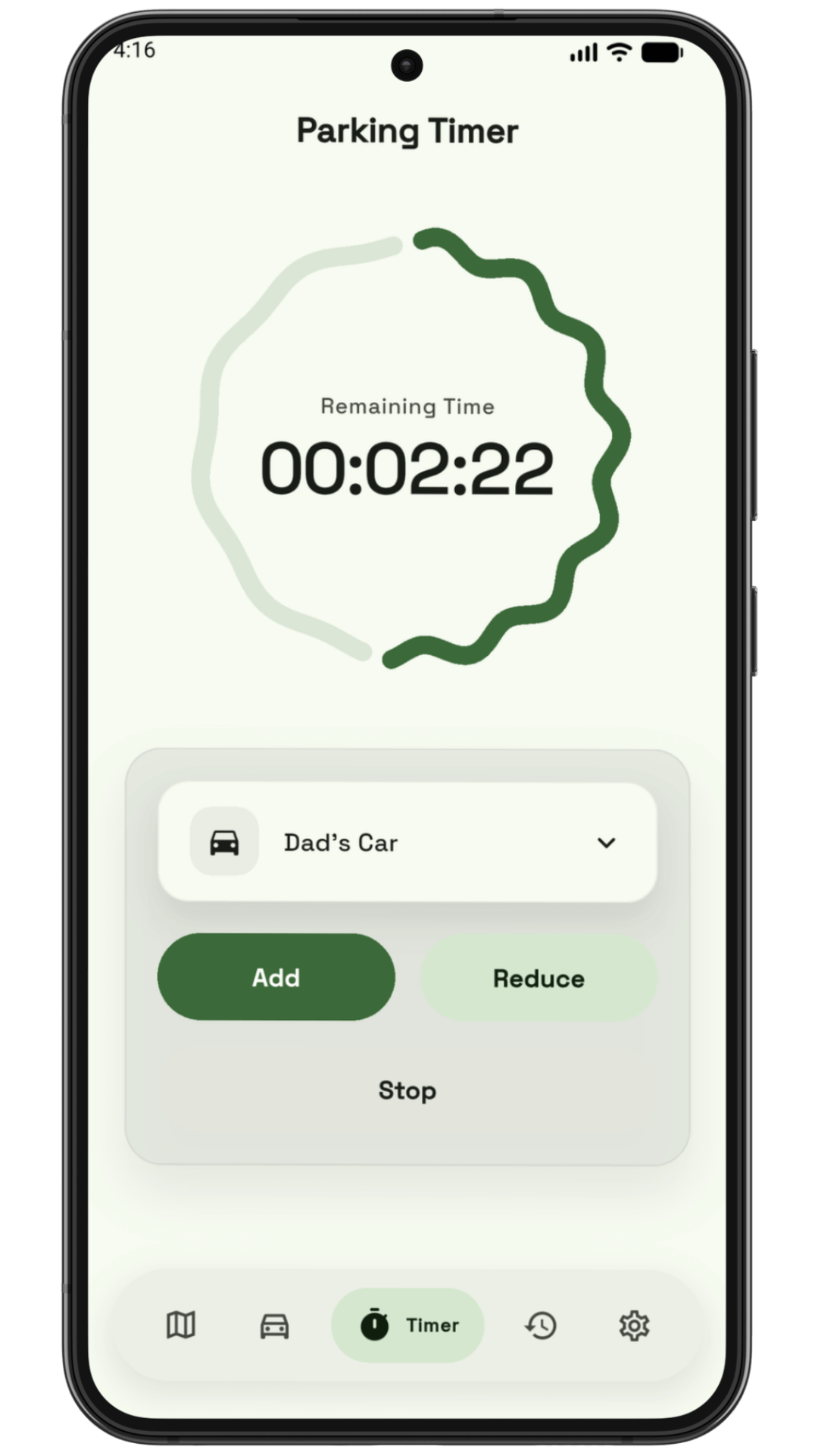 Parkddò parking timer interface
