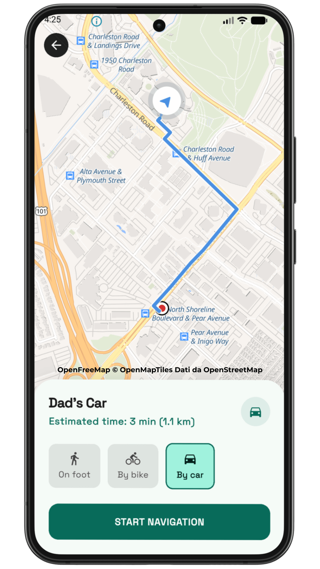 Parkddò mobile interface preview